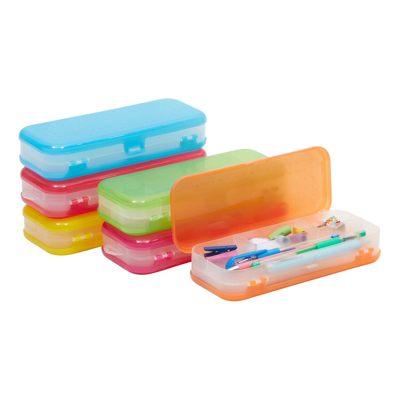 Plastic Cases, Colorful 7 Compartment Organizers (6 Pack)